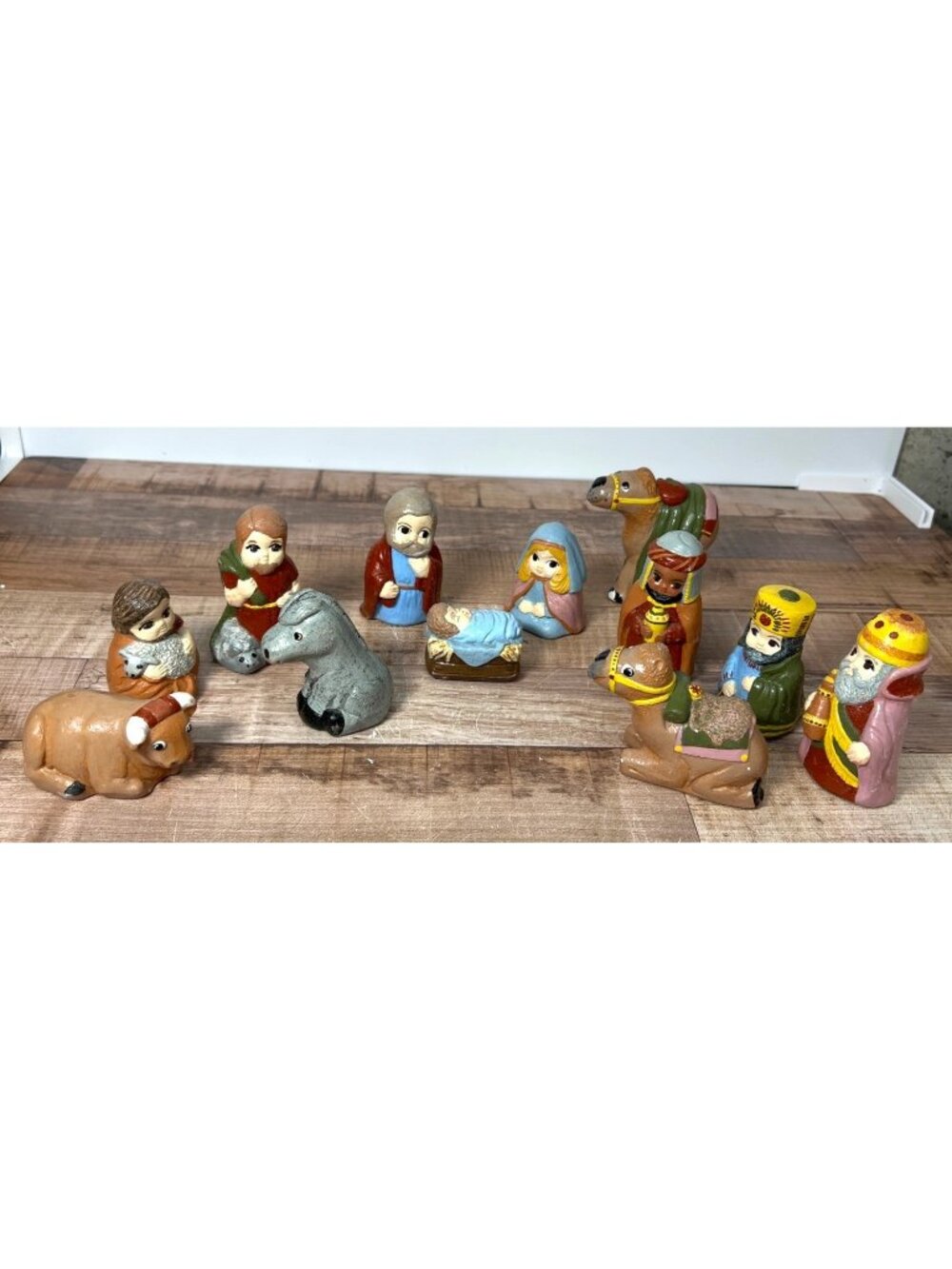 12-Piece Hand-Painted Pre-Cast Ceramic Nativity Set
